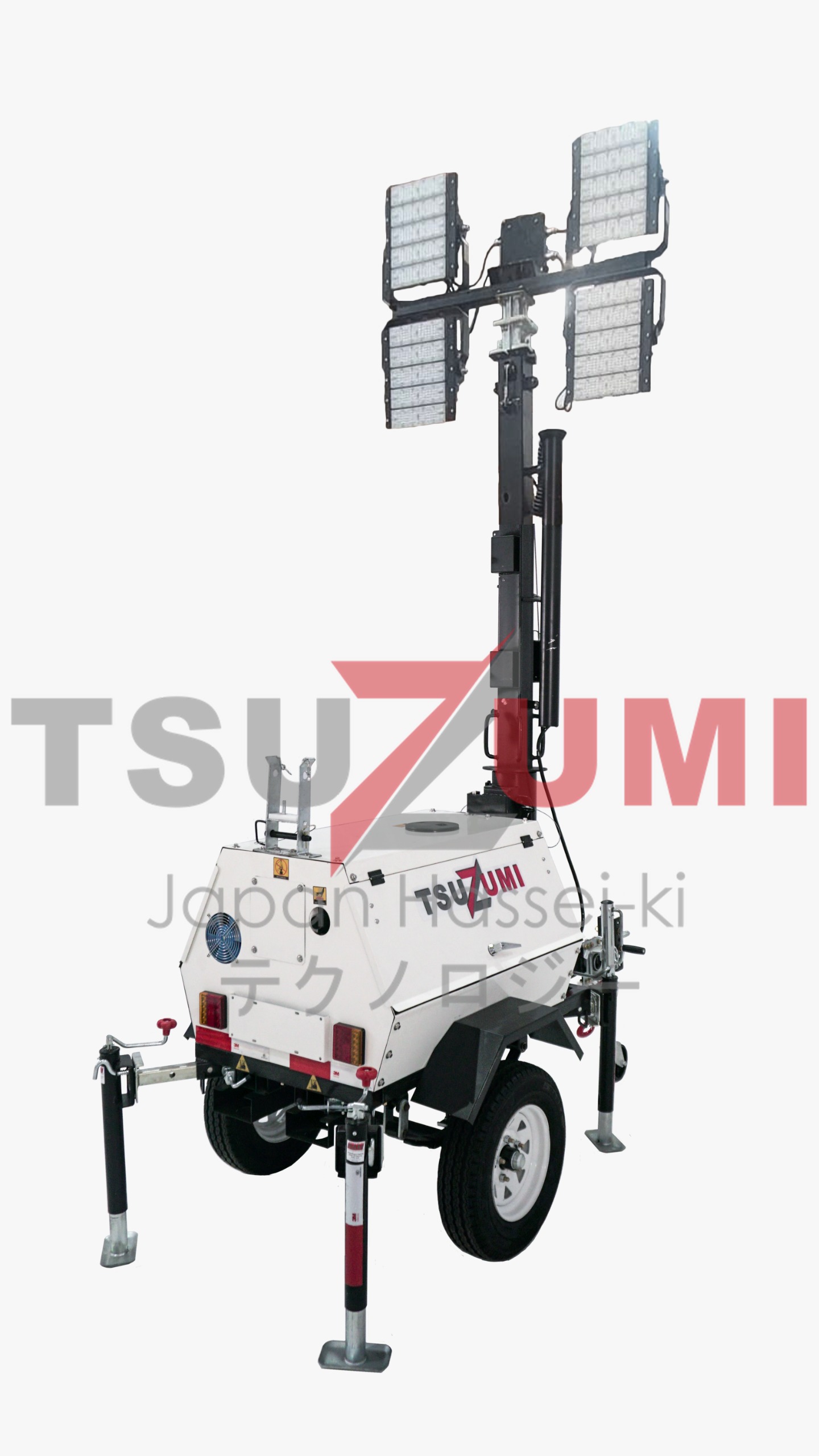 Genset Light Tower 7 Meter 440000 Lumens 4x1000 Watt HPIT LT 7LED Tsuzumi