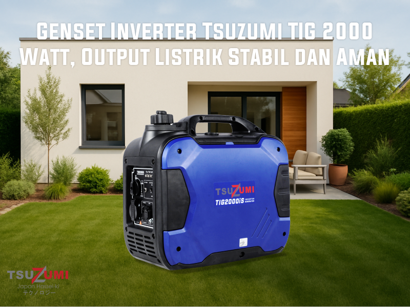 Genset Inverter Tsuzumi TIG 2000 Watt, Output Listrik Stabil dan Aman