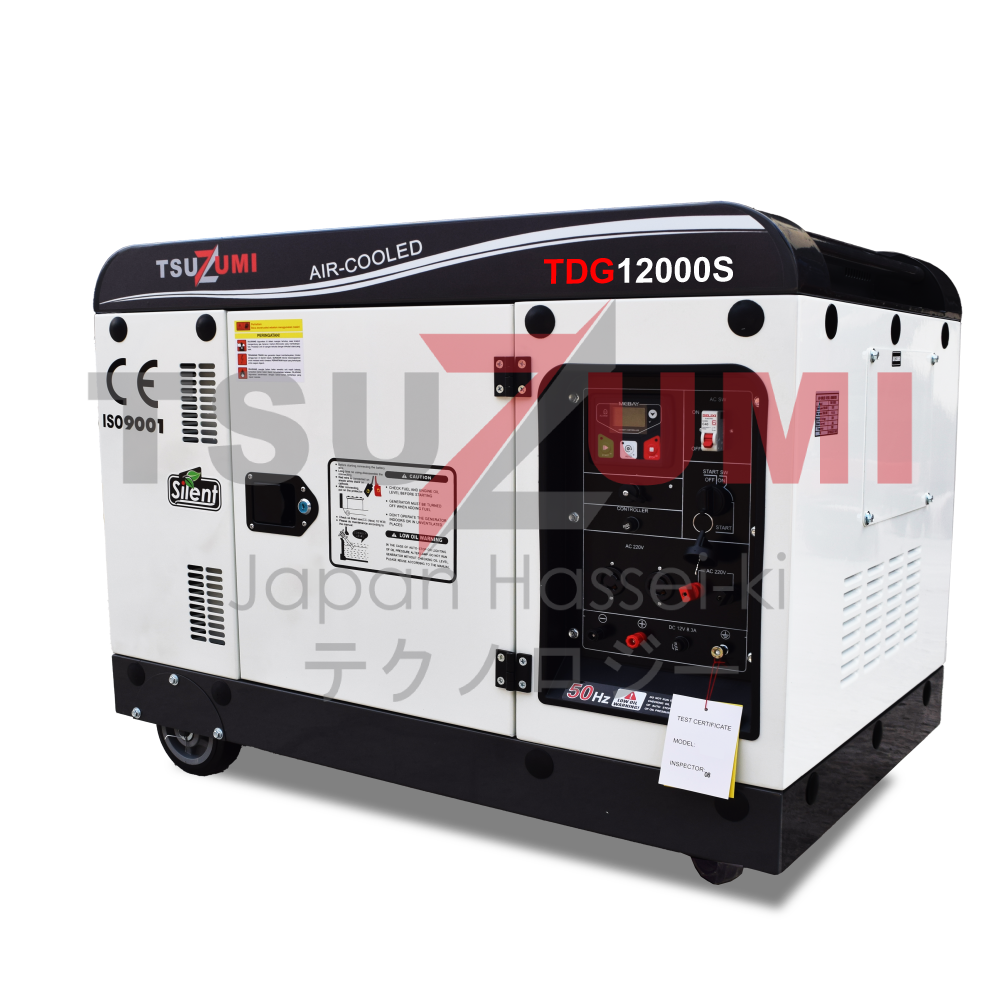 Genset Silent Diesel 12 KVA 9 KW 1 Phase TDG12000S