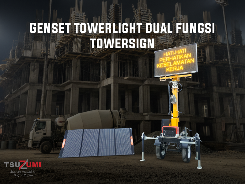 GENSET TOWERLIGHT DWI FUNGSI TOWERSIGN, TSUZUMI LT6 DENGAN MESIN TENAGA SURYA