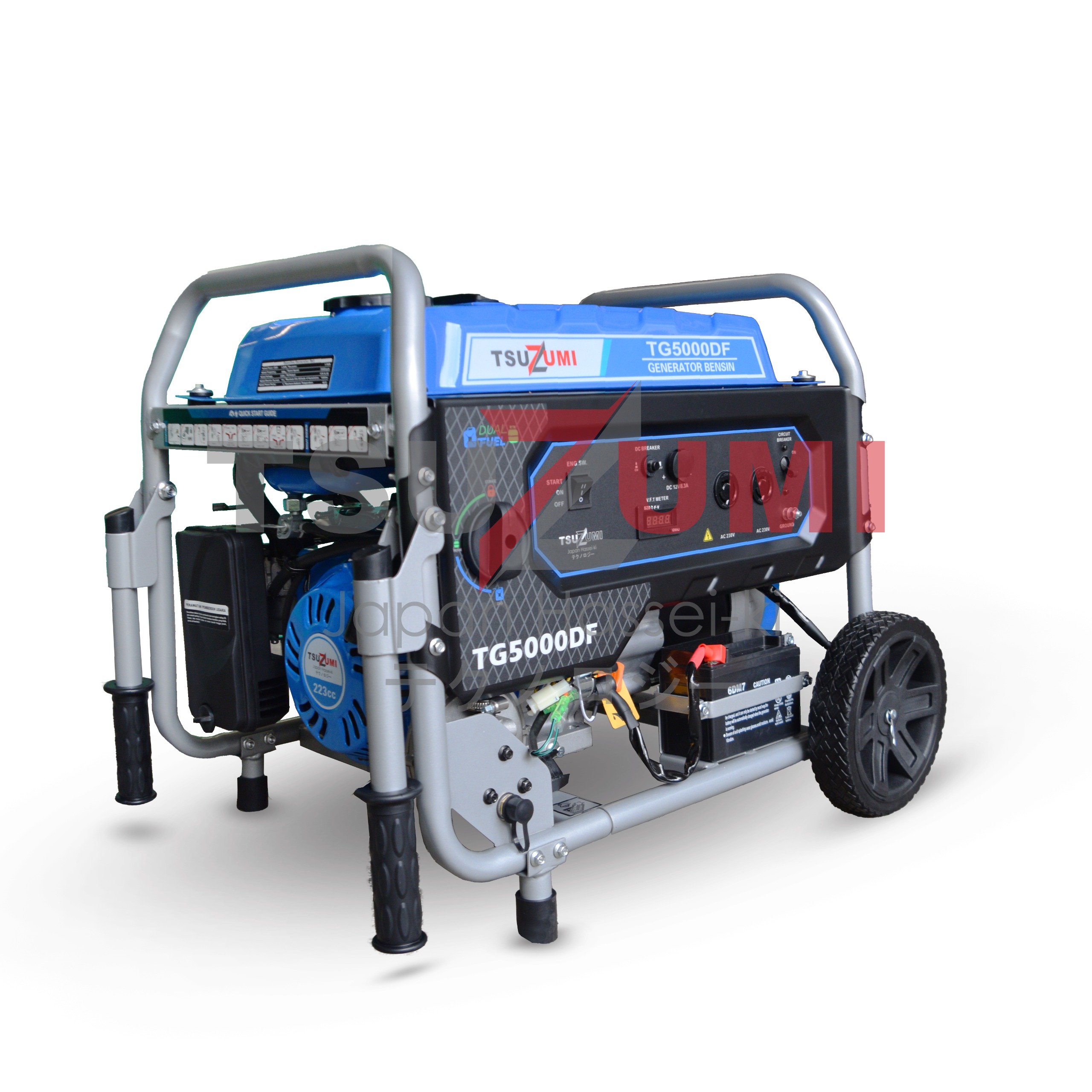Genset Open 5 KVA 3.2 KW Bensin & LPG 1 Phase TG5000DF