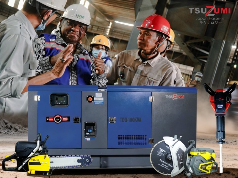 Tsuzumi Japan Technology Siap Ekspor Alat Teknik/Konstruksi dan Genset ke Papua Nugini